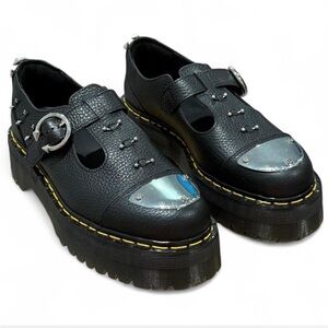 Dr. Martens Bethan Piercing Mary Jane Platform Shoes Leather Size 10 Grunge Punk